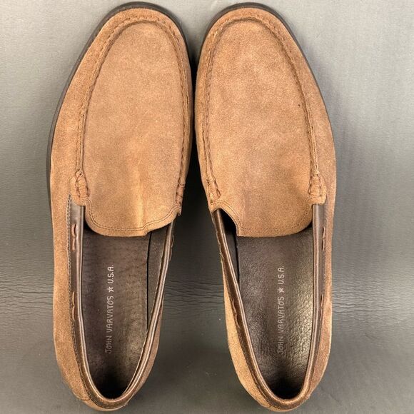 JOHN VARVATOS A U.S.A. Brown suede leather loafer shoes men’s size 13 - Picture 6 of 9